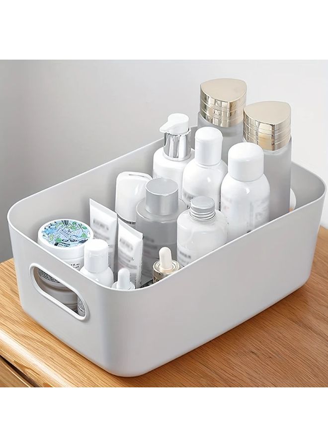White Stackable Storage Boxes 5 Piece Set With Snap Fit Lids Multipurpose Organizer - Image 3