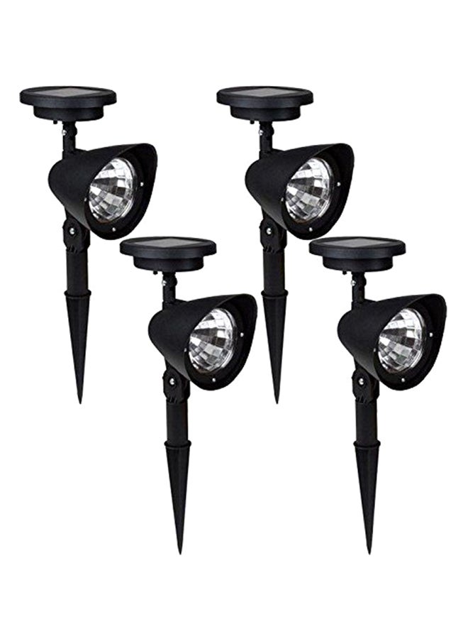 4 Pack Outdoor Solar Pathway LED Spotlight Lamp Black ‎6.34 x 6.06 x 6.06inch - Image 1