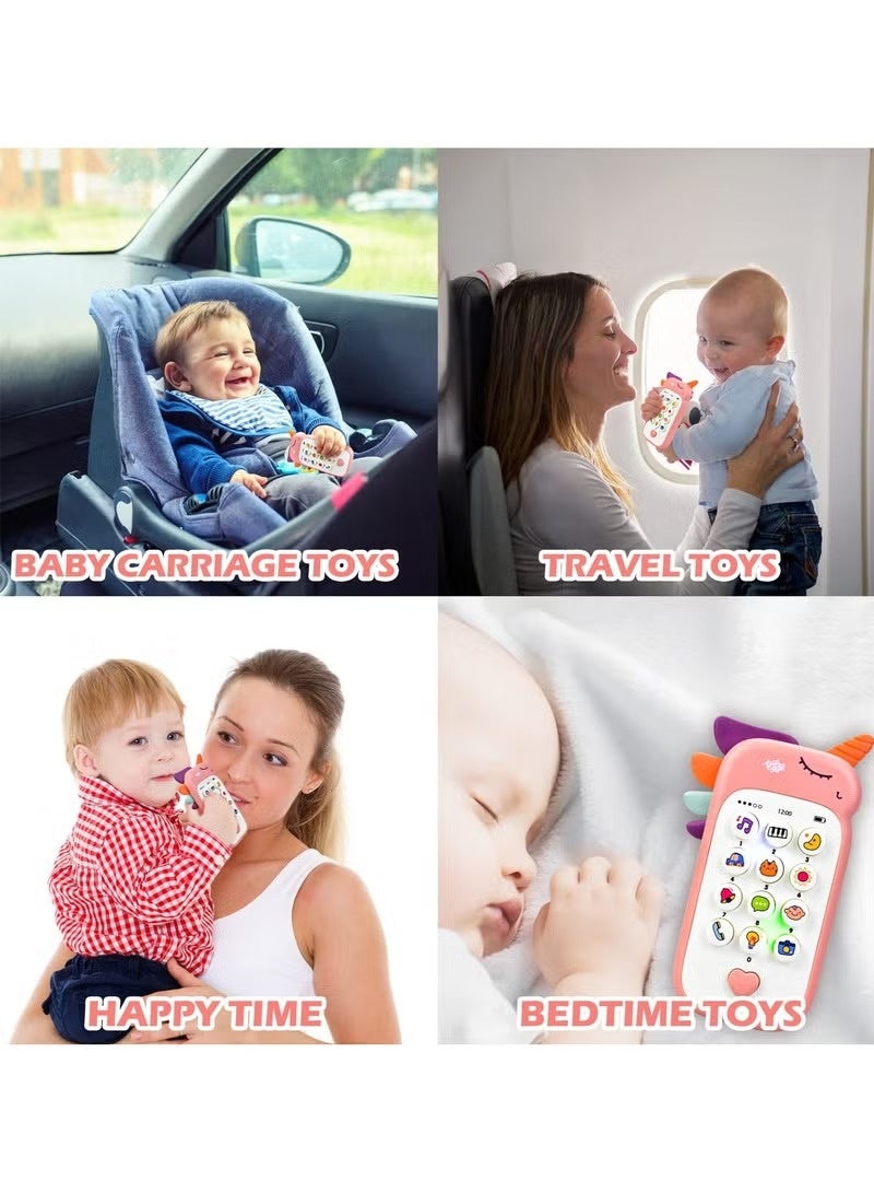 Aurevip Baby Cell Phone Toys, Fun and Educational Sound Toy for Babies and Toddlers for 6+ Months,Toy Mobile Phone Music Learning Education Mobile Toys (Pink) - Image 5