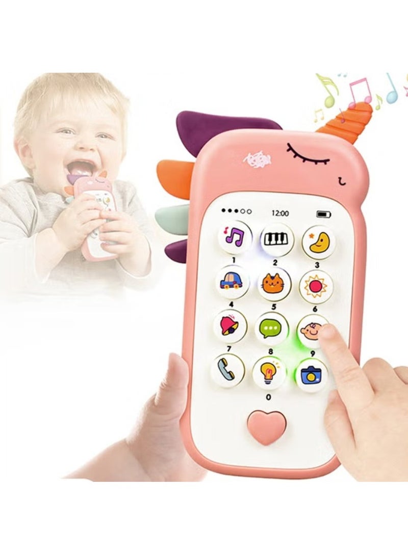 Aurevip Baby Cell Phone Toys, Fun and Educational Sound Toy for Babies and Toddlers for 6+ Months,Toy Mobile Phone Music Learning Education Mobile Toys (Pink) - Image 1