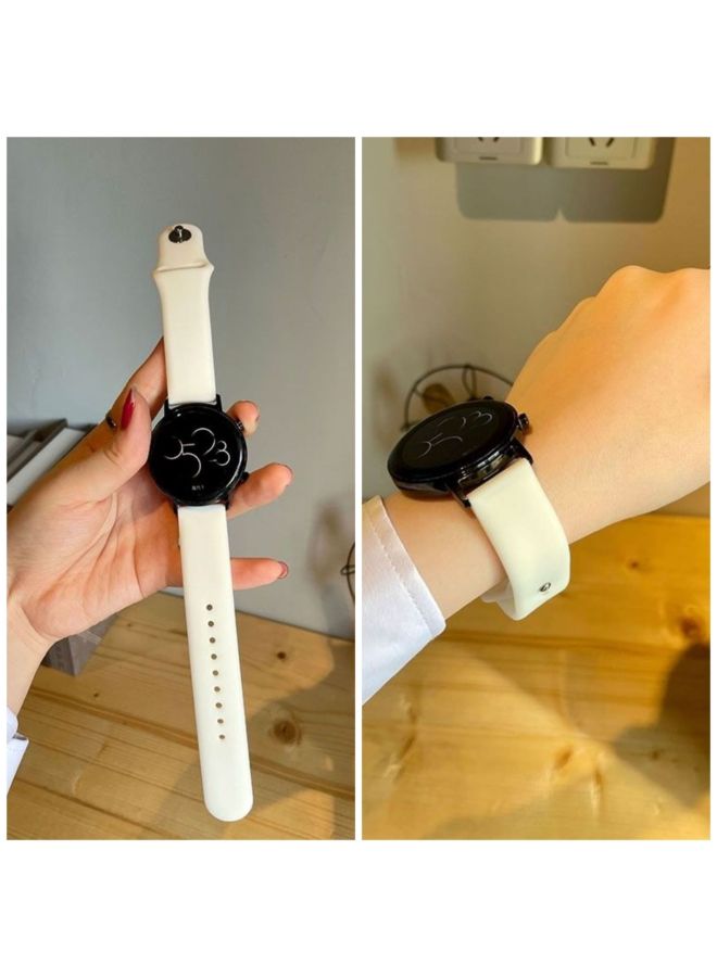 Loquat For Huawei Gt4 Strap Gt3 Sports Gt2 Silicone Gt For Huawei Watch3pro Wristband Anti-buckle Glory Gs-Color:Strap With Earrings 【pure White】 Without Watch - For Huawei Gt2/gt3 Women's Model - Strap 20mm  - Image 1