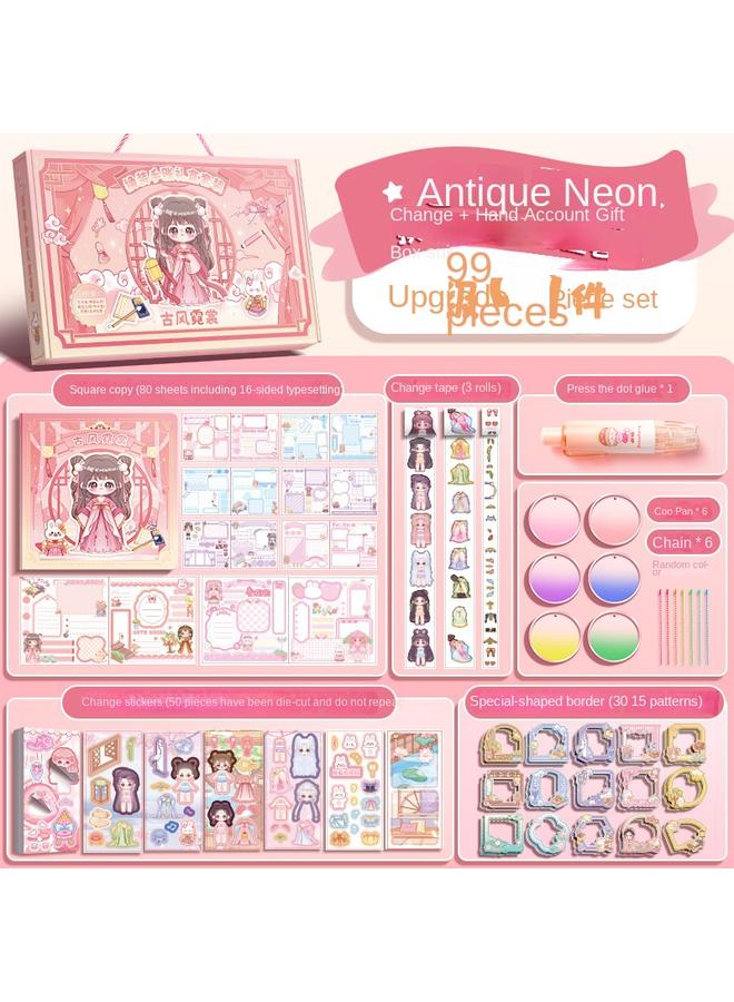 Bluejw Kaba Bear Hand Account Suit Gift Box For Primary School Students Gift Hand Account Book High Color Value Girl Hand Account Book Material Gift Bag - Image 1