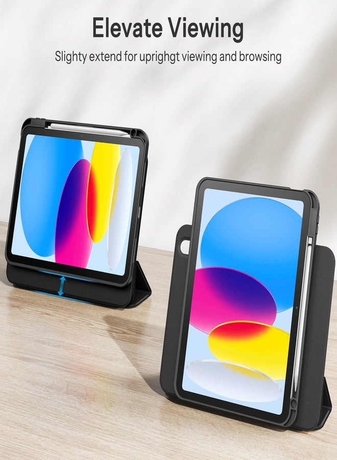 SPARIN Case for iPad 10th Generation 10.9 inch with Pencil Holder 2022, Hybrid Detachable Magnetic Protective Stand for iPad case 10th genration, Clear Back Pack Cover, Auto Wake/Sleep -Black - Image 5