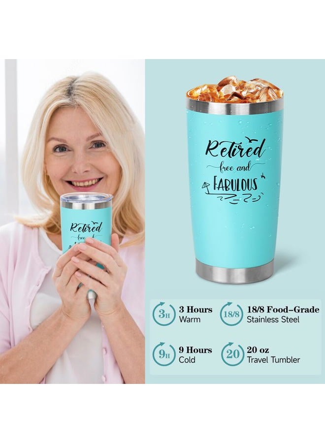 Frerdui Retirement Gifts for Women 2023, Happy Cool Retirement Gifts for Women Coworker, Teacher, Boss, Nurse, Friends, Mom, Retirees, Retired Free and Fabulous Funny Retirement Gifts Basket with 20oz Tumbler - Image 3