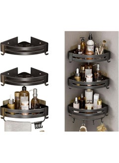 Jorunb 3 Pack Shower Shelves Corner Shower Caddy Bathroom Corner Shelf Stainless Steel Tripod No Drilling Wall Mounted Bathroom Storage Organizer Rustproof for Bathroom Toilet Kitchen Bedroom  - Image 1