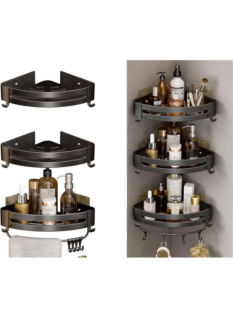 Jorunb 3 Pack Shower Shelves Corner Shower Caddy Bathroom Corner Shelf Stainless Steel Tripod No Drilling Wall Mounted Bathroom Storage Organizer Rustproof for Bathroom Toilet Kitchen Bedroom - Image 1