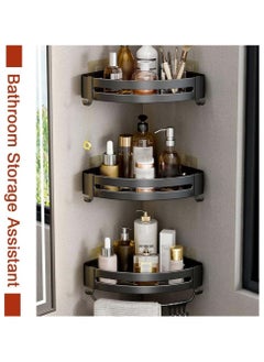 Jorunb 3 Pack Shower Shelves Corner Shower Caddy Bathroom Corner Shelf Stainless Steel Tripod No Drilling Wall Mounted Bathroom Storage Organizer Rustproof for Bathroom Toilet Kitchen Bedroom  - Image 5