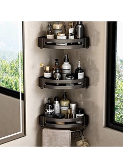 Jorunb 3 Pack Shower Shelves Corner Shower Caddy Bathroom Corner Shelf Stainless Steel Tripod No Drilling Wall Mounted Bathroom Storage Organizer Rustproof for Bathroom Toilet Kitchen Bedroom  - Image 2