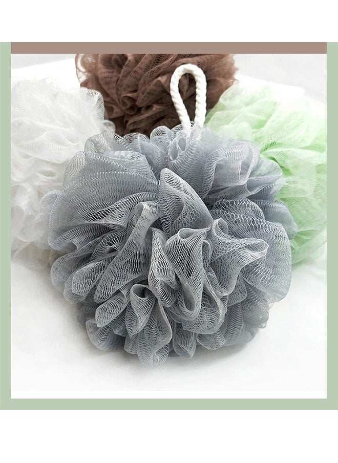 4-Piece Mesh Pouf Bath Sponge Loofah Multicolor 15cm