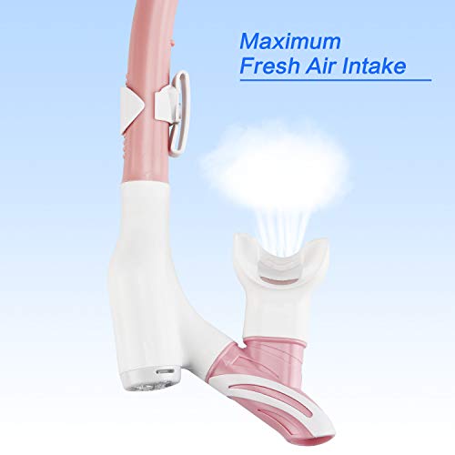 LUXPARD Snorkel Set, Anti-Fog Panoramic View Snorkel Mask and Anti-Leak Dry Snorkel Tube, Snorkeling Gear for Adults, Snorkel Kit Bag Included (Pink) - Image 4