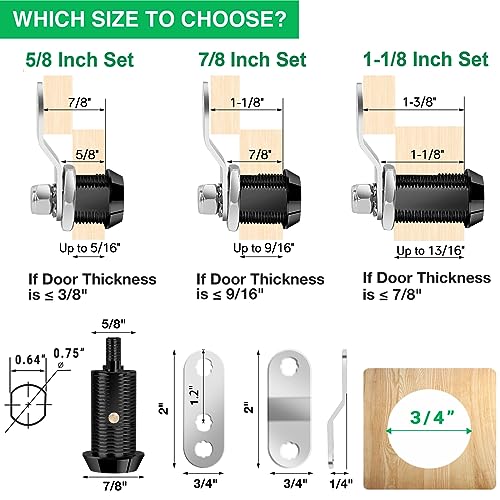 Cylinnda 10 Pack Cabinet Lock with Keys 118 RV Storage Lock Keyed Alike RV Locks for Storage Door Camper Cabinet Door Toolbox Lock Mailbox RV Cam Locks with Manual Black 10 Pack 118 Inch - Image 3