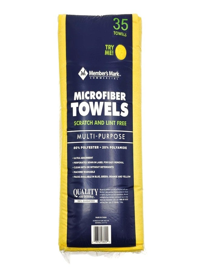 Members Mark Member's Mark Microfiber Cleaning Towels for Home, Kitchen, Car, Window (16" x 16".) (35 Ct, Yellow) - Image 2