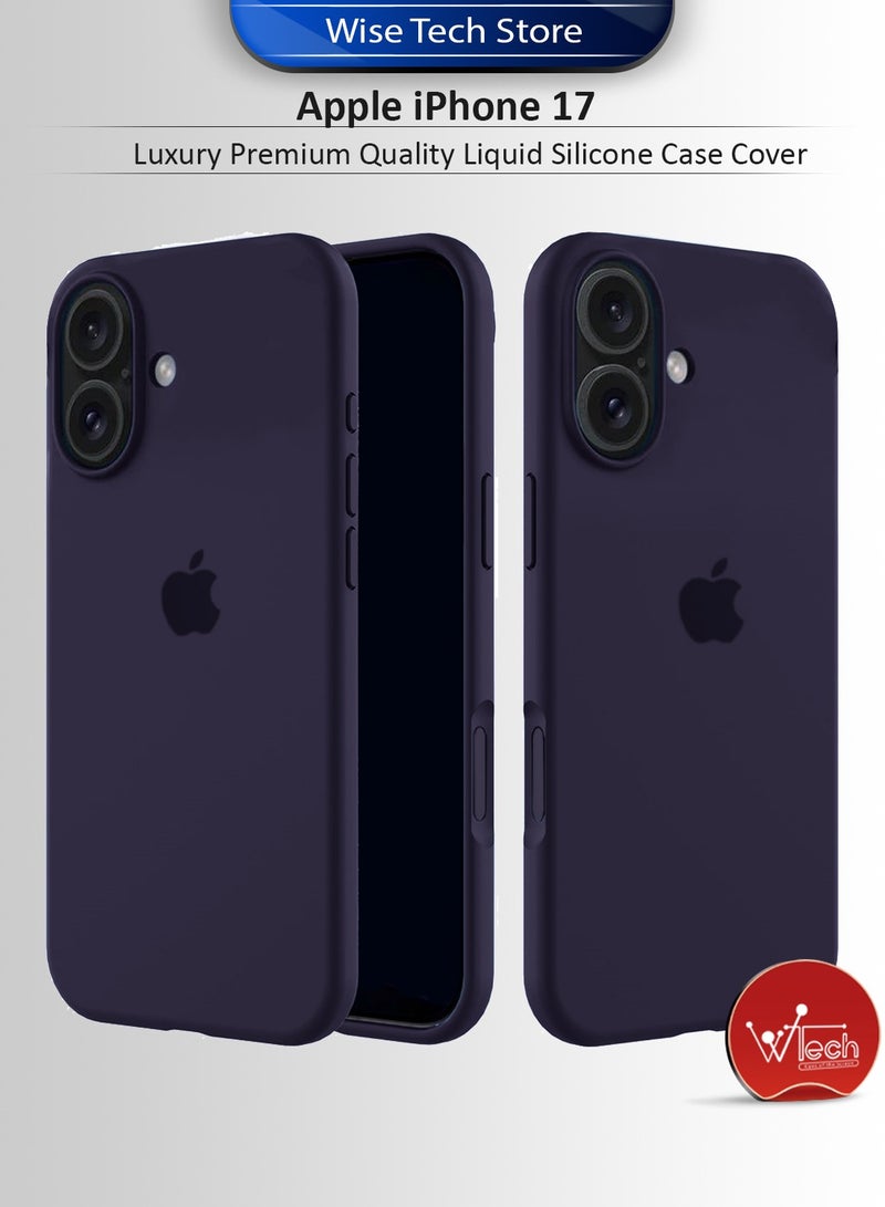 Wtech Apple iPhone 17 5G 2025 Luxury Premium Quality Liquid Silicone Case Cover (MCRPSN) - Eggplant Purple - Image 1