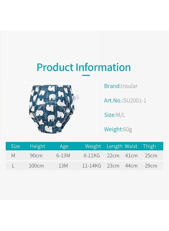 2 Piece Training 6 Layers Breathable Cotton Toddler Underwear  Leak Proof Training Pants Diapers Potty Training Swim Pants Learning Pant Pants Reusable Training Newborn Fabric (Cotton) - Image 3