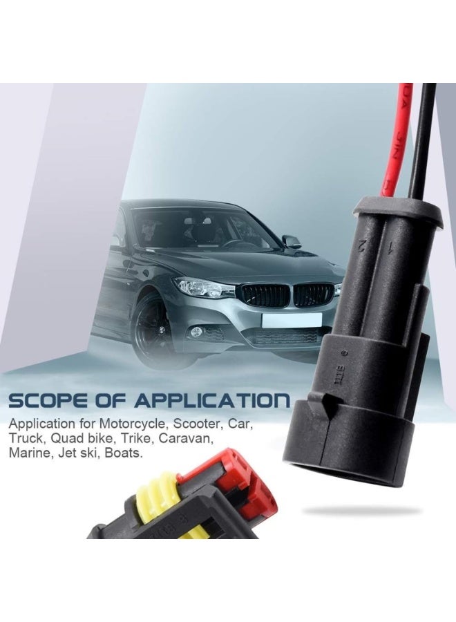 2Pin Wire Connectors Electrical Connector Terminal, Male and Female Waterproof Wire Series Terminal Connector, Car Connector Waterproof Electrical Connector for Truck, Motorcycle (5PCS) - Image 4