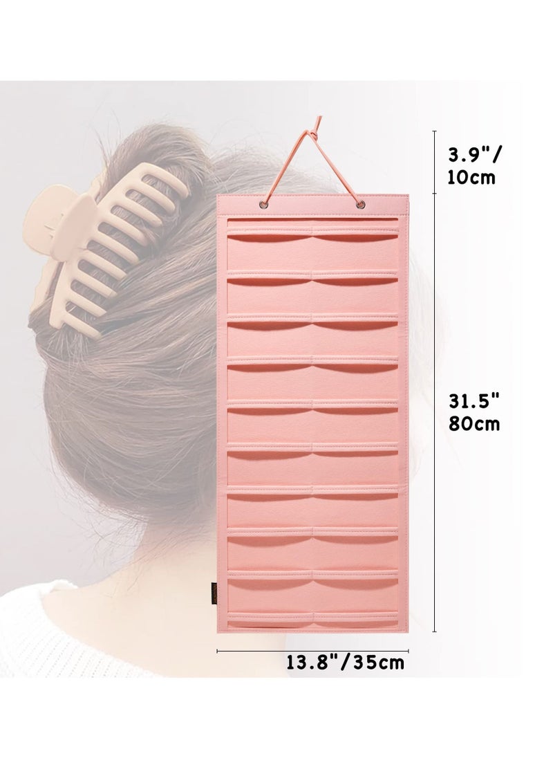 SYOSI Hanging Claw Clip Organizer, Large Claw Clip Holder Organizer, Wall-Mount Hair Claw Stand Display Holder, Claw Clips Holder and Storage for Lady Women Teen Girls (Pink)  - Image 2