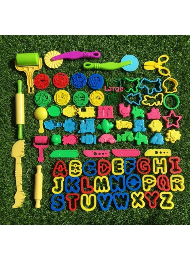 null - Educational Science And Education Colored Clay World Sea, Land And Air Animal Happy Handmade Model Student Making Plasticine Tools 76 Pieces-Specifications:76p Colored Clay Mold Suit - Image 1