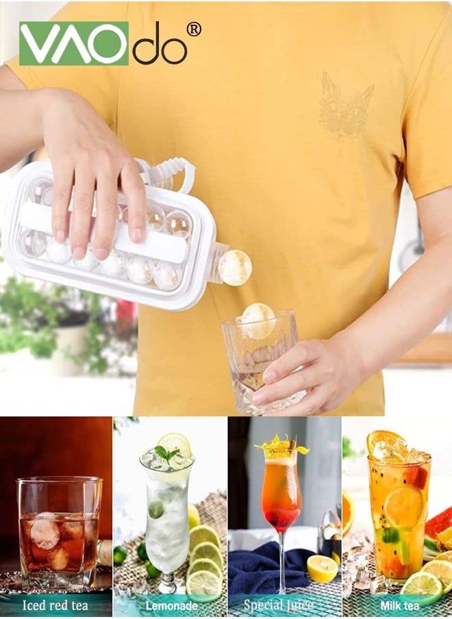 VAOdo - Ice Cube Trays 2 in 1 Portable Ice Ball Maker Kettle With 17 Grids Flat Body Lid Cooling Ice Pop Cube Molds for Refreshing Beverages BPA-Free Ice Ball Maker Grey - Image 1