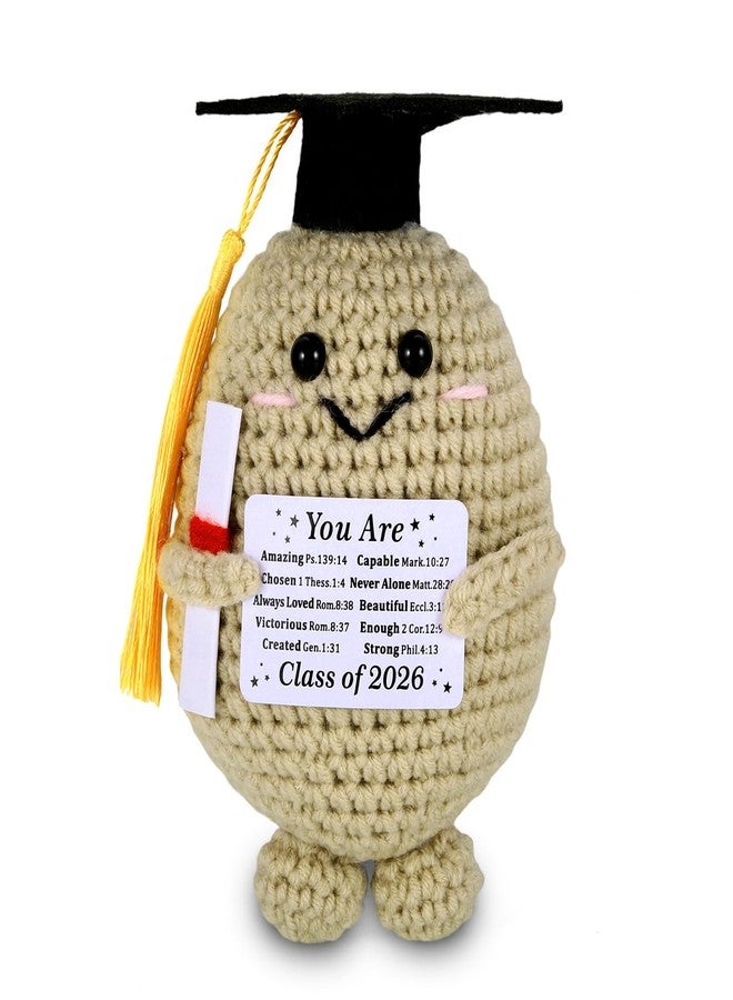 FOOZDEEVAAQ 2026 Graduation Gift for Her Him Positive Potato Graduation Crochet Doll Handmade Class of 2026 Senior 2026 Gifts for Boys Girls Religious College Grad for Daughter Son Best Gift for High School - Image 1