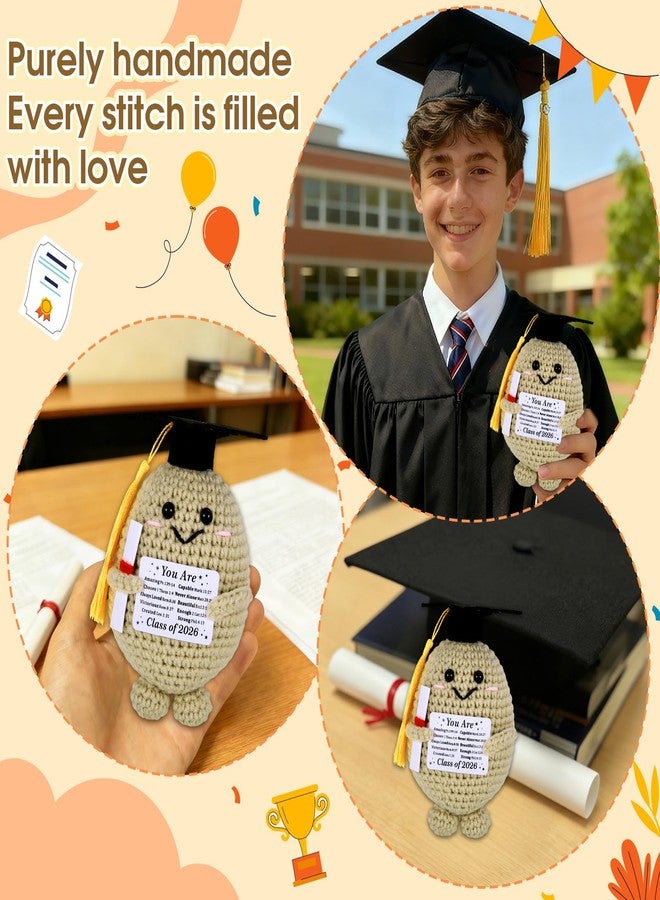 FOOZDEEVAAQ 2026 Graduation Gift for Her Him Positive Potato Graduation Crochet Doll Handmade Class of 2026 Senior 2026 Gifts for Boys Girls Religious College Grad for Daughter Son Best Gift for High School - Image 5