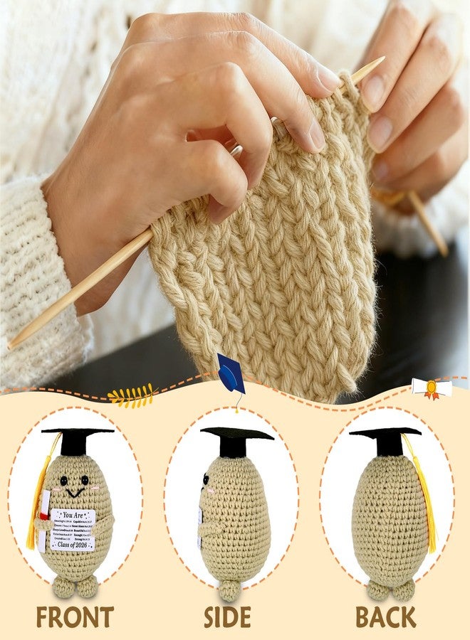 FOOZDEEVAAQ 2026 Graduation Gift for Her Him Positive Potato Graduation Crochet Doll Handmade Class of 2026 Senior 2026 Gifts for Boys Girls Religious College Grad for Daughter Son Best Gift for High School - Image 4
