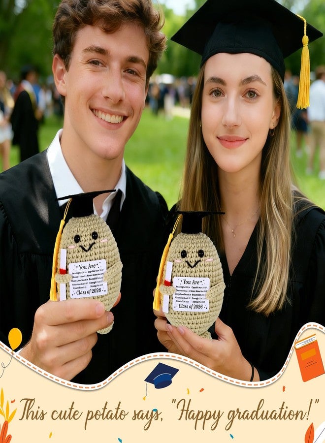 FOOZDEEVAAQ 2026 Graduation Gift for Her Him Positive Potato Graduation Crochet Doll Handmade Class of 2026 Senior 2026 Gifts for Boys Girls Religious College Grad for Daughter Son Best Gift for High School - Image 3