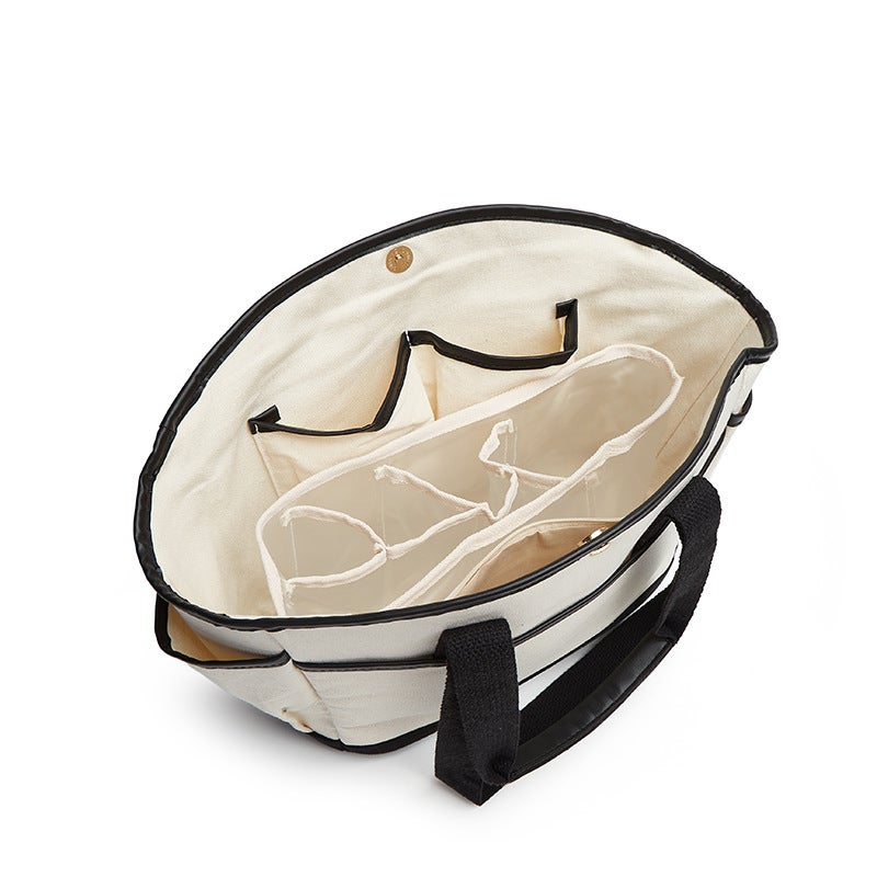 K-Style Of Ins New Mommy Bag Large Capacity Casual Shoulder Canvas Bag Multi-Compartment Mother And Baby Outing Handbag - Image 5