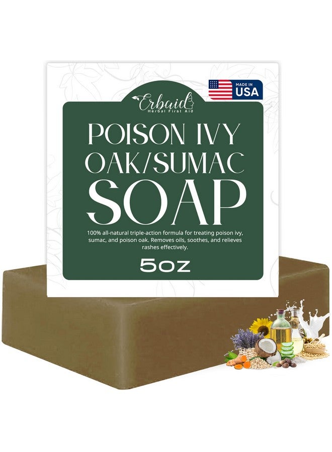 Erbaid Poison Ivy Soap Bar All Natural Poison Ivy Treatment Antiitch Skin Cleanser Wash For Poison Ivy Poison Oak & Sumac Removes Oils Soothes & Relieves Rashes 5Oz Jewelweed Soap Made In Usa - Image 1