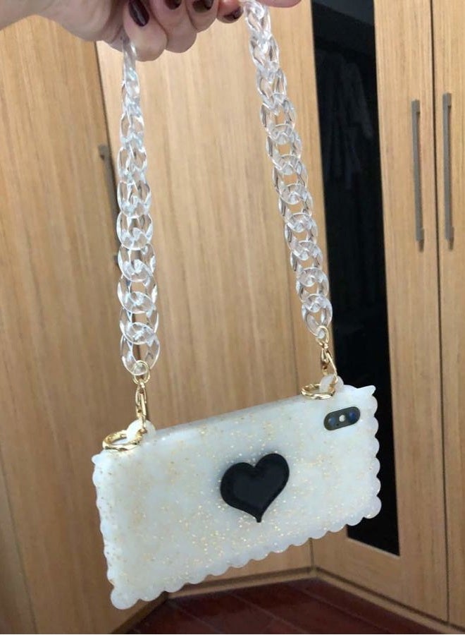 Aumey 40 Inches DIY Resin Bag Strap Plastic Ladies Bag Chain Shoulder Cross Body Bag Handbag Purse Replacement Chain Strap Set with Buckles (Black) - Image 5