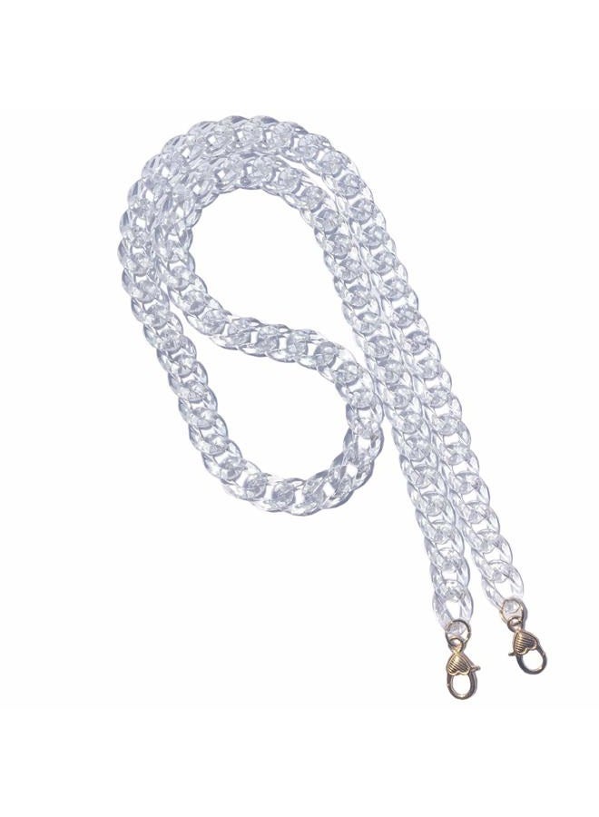 Aumey 40 Inches DIY Resin Bag Strap Plastic Ladies Bag Chain Shoulder Cross Body Bag Handbag Purse Replacement Chain Strap Set with Buckles (Black) - Image 1