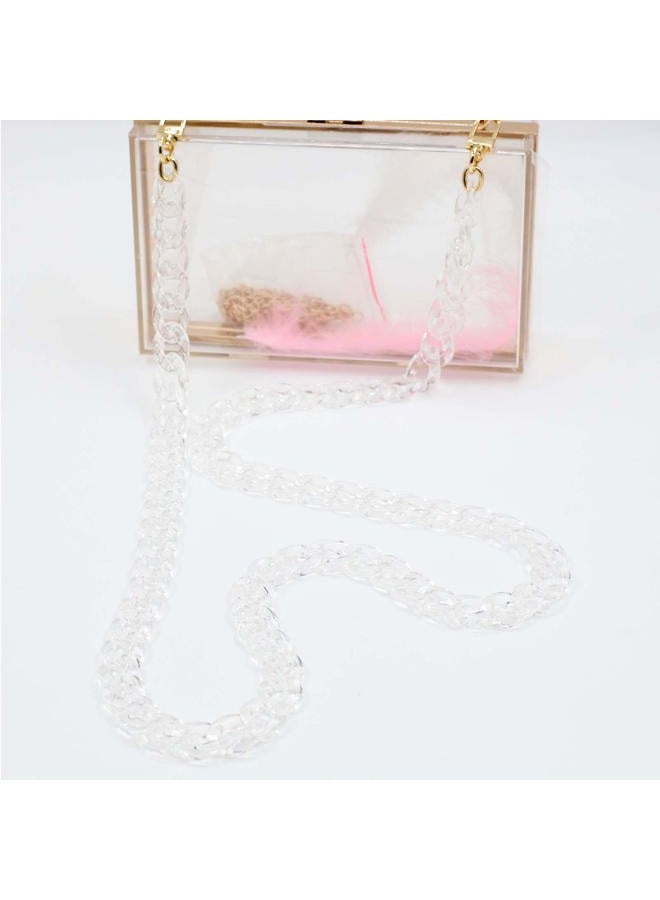Aumey 40 Inches DIY Resin Bag Strap Plastic Ladies Bag Chain Shoulder Cross Body Bag Handbag Purse Replacement Chain Strap Set with Buckles (Black) - Image 3