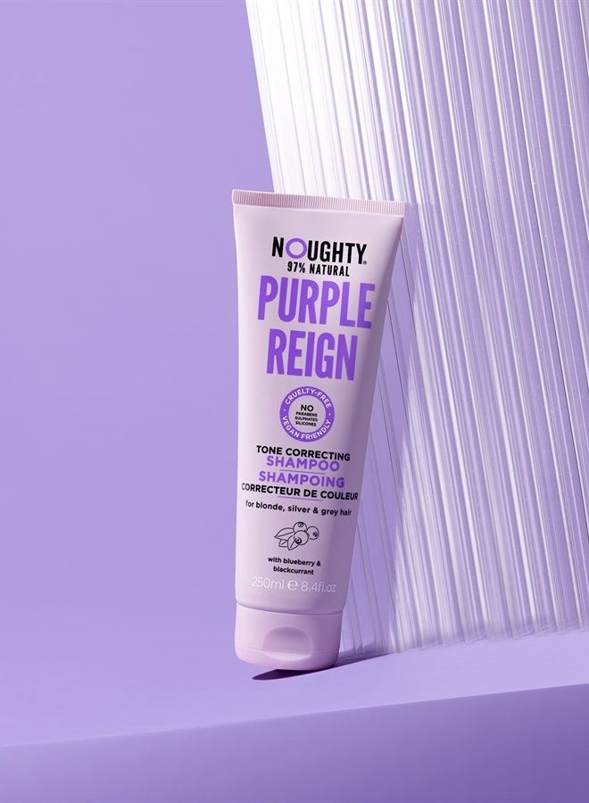 NOUGHTY 97% Natural Purple Reign Tone Correcting Shampoo for Blonde, Grey or Silver Hair to Banish Brassy Tones with Blueberry and Blackcurrant, Sulphate Free Vegan Haircare, 250ml - Image 2
