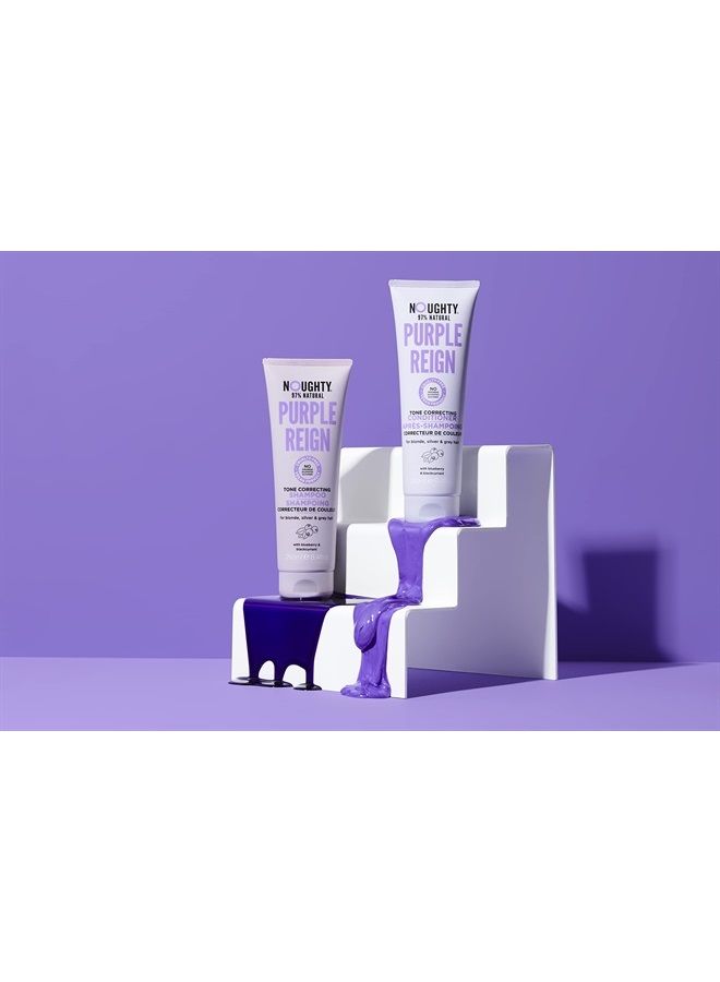 NOUGHTY 97% Natural Purple Reign Tone Correcting Shampoo for Blonde, Grey or Silver Hair to Banish Brassy Tones with Blueberry and Blackcurrant, Sulphate Free Vegan Haircare, 250ml - Image 4