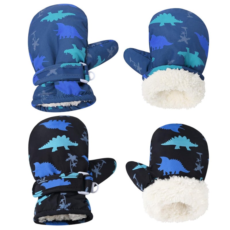 Weradau Fleece Lined Mittens for Baby Boys Girls,Baby Toddler Little Kids Winter Warm Gloves Mittens(4-8years) - Image 1