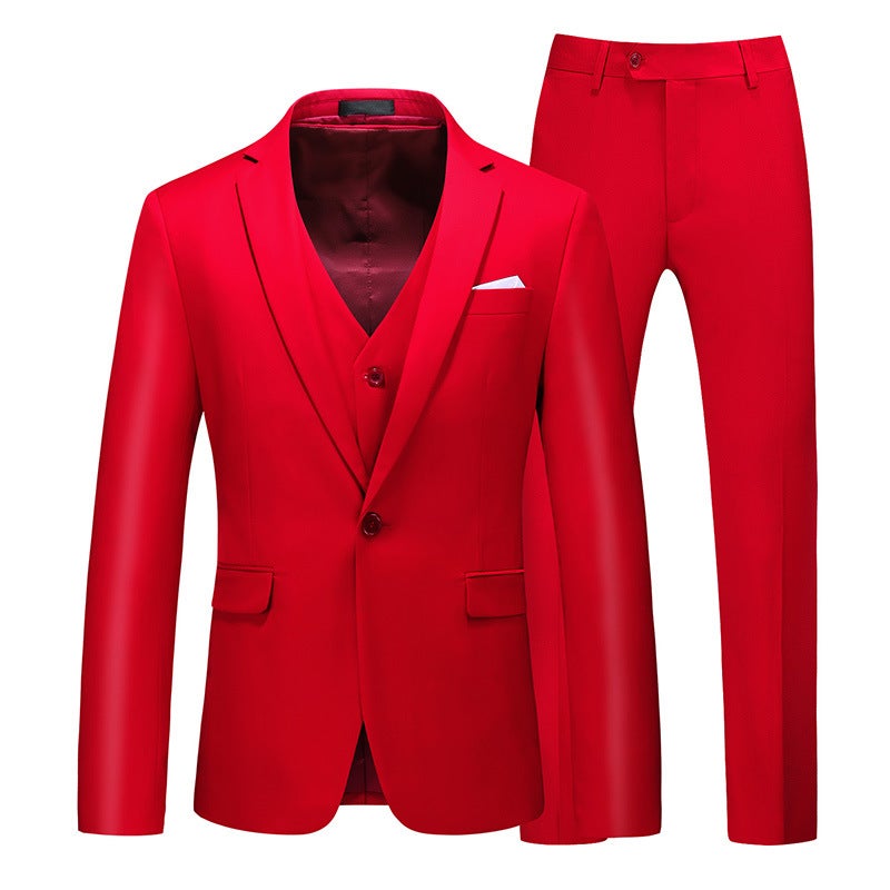 Long-Term Goods Men'S One-Button Suit Three-Piece Jacket Business Attire Wedding Banquet Groom Best Man Suit - Image 3