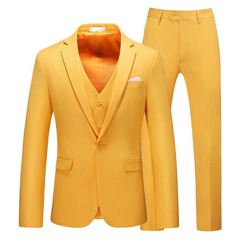 Long-Term Goods Men'S One-Button Suit Three-Piece Jacket Business Attire Wedding Banquet Groom Best Man Suit - Image 1