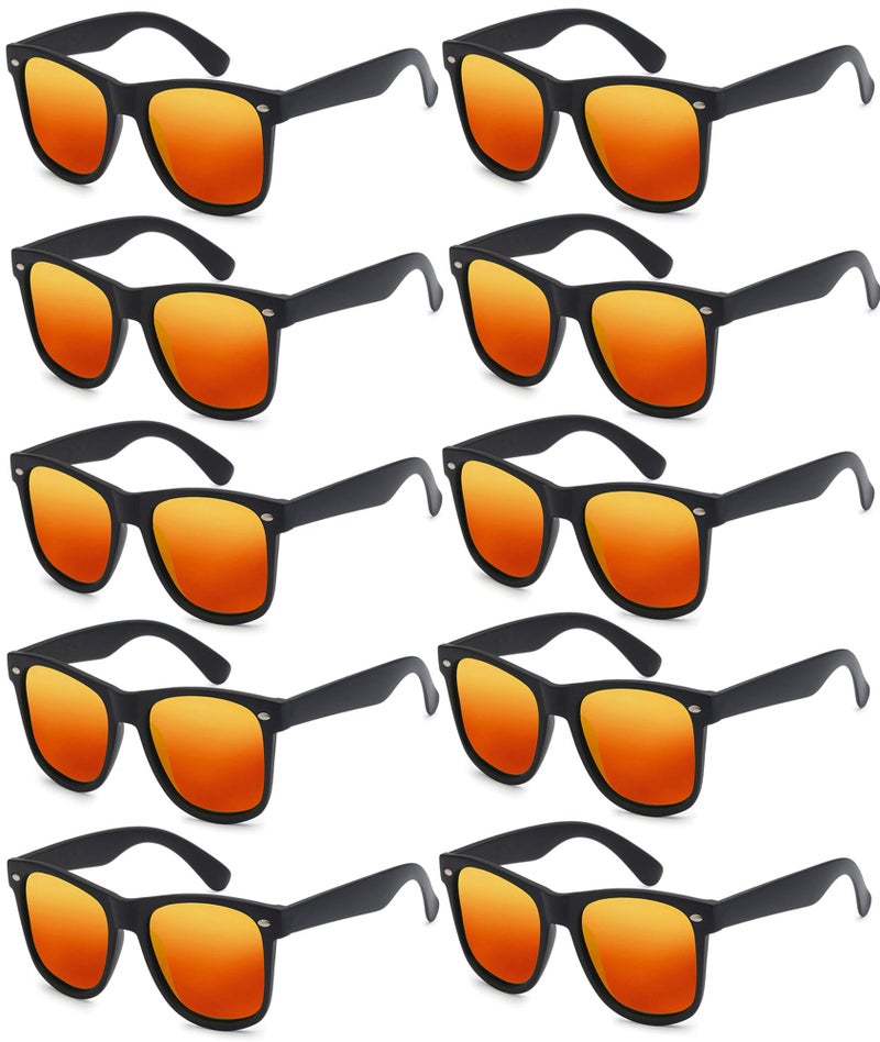 Fsmiling Black Sunglasses Bulk Adult Party Sunglasses 80s Shades Pack for Men Women UV400 Protection 10Pack - Image 2