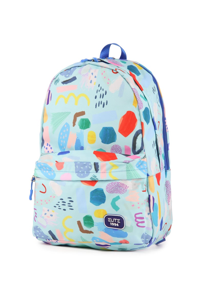 Elite Elite Unisex Printed School Bags 3 Pocket With Laptop Pocket - 17inch - Light Blue / Blue - No:GS 223  - Image 3