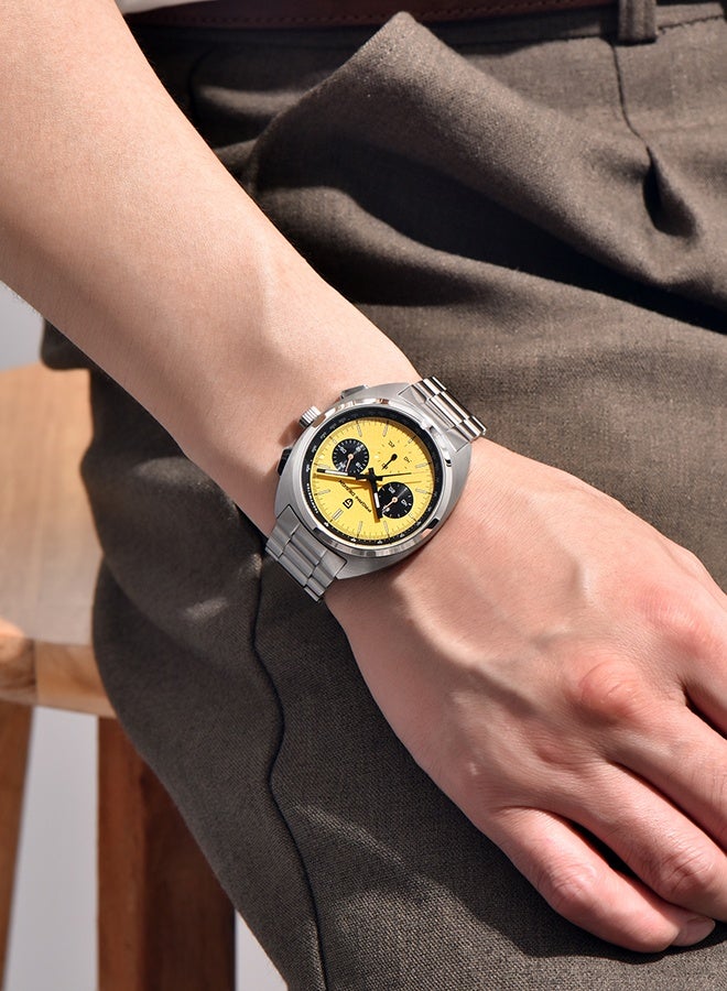 باغاني ديزاين ساعة كرونوغراف رجالية ، مرآة ياقوتي ، مقاومة للماء ، كوارتز ، حركة في كيه 63 ، 10 بار - Image 3