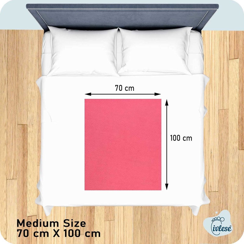 IVLESE Waterproof & Washable Baby Care Quick Dry Sheet (Medium Size, Salmon Rose Color, Pack of 2) - Image 4