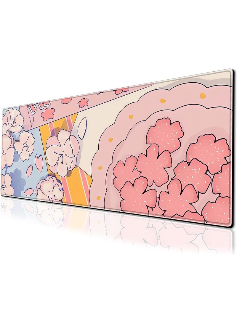 لوحة الماوس ، لوحة مكتب كبيرة جدا 80x30cm للاستخدام في الألعاب والمكتب ، سطح الجودة الحرفية مع انزلاق ناعم ، لوحة الماوس القاعدة المطاطية غير المنزلقة ، حواف خياطة دائمة لإعداد مكتب الكمبيوتر الشخصي - Image 1