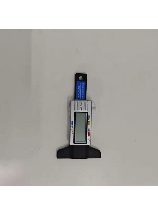 Silvery Digital Tire Tread Depth Gauge LCD Display for Motorcycles SUVs Trucks - Image 1