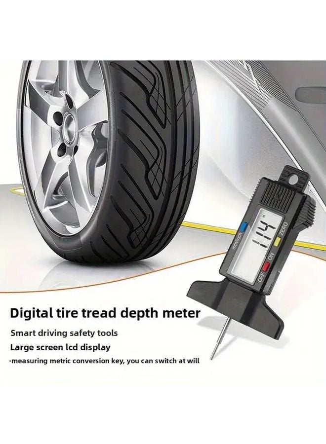 Silvery Digital Tire Tread Depth Gauge LCD Display for Motorcycles SUVs Trucks - Image 2