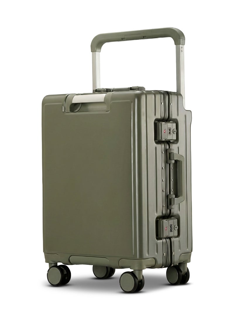 ZAAPPY Wide Handle Hard Shell Aluminum Framed 20 Inch(8-10kg) Cabin Size Luggage With Laptop Pocket - Image 1
