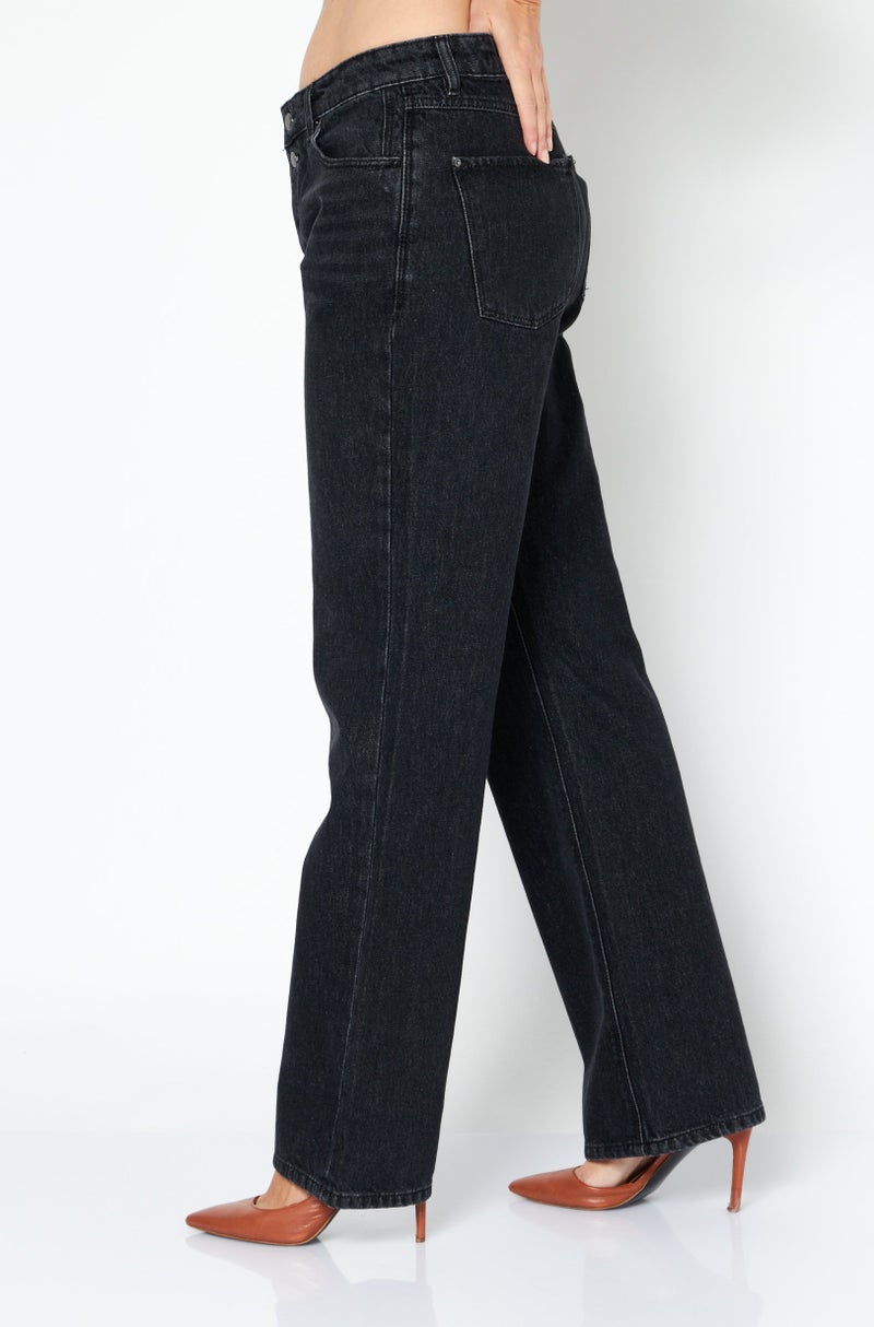 ESPRIT جينز نسائي بقصة عادية، بقصة بوت كوت، أسود مغسول - Image 4