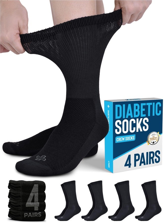 Doctor's Select Diabetic Socks - 4 Pairs Neuropathy Socks for Men & Women - Image 1