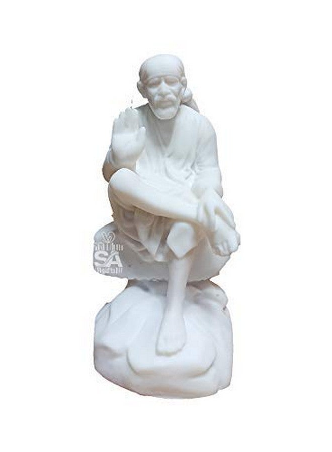 S A GIFTS Sai Amrut S A GIFTS Italian Marble Dust Ashirwad Hand Sirdi Sai Baba Idol/Murti for Home and Office Decor/Used in Pooja/Mandir (7.5 INCH) - Image 1