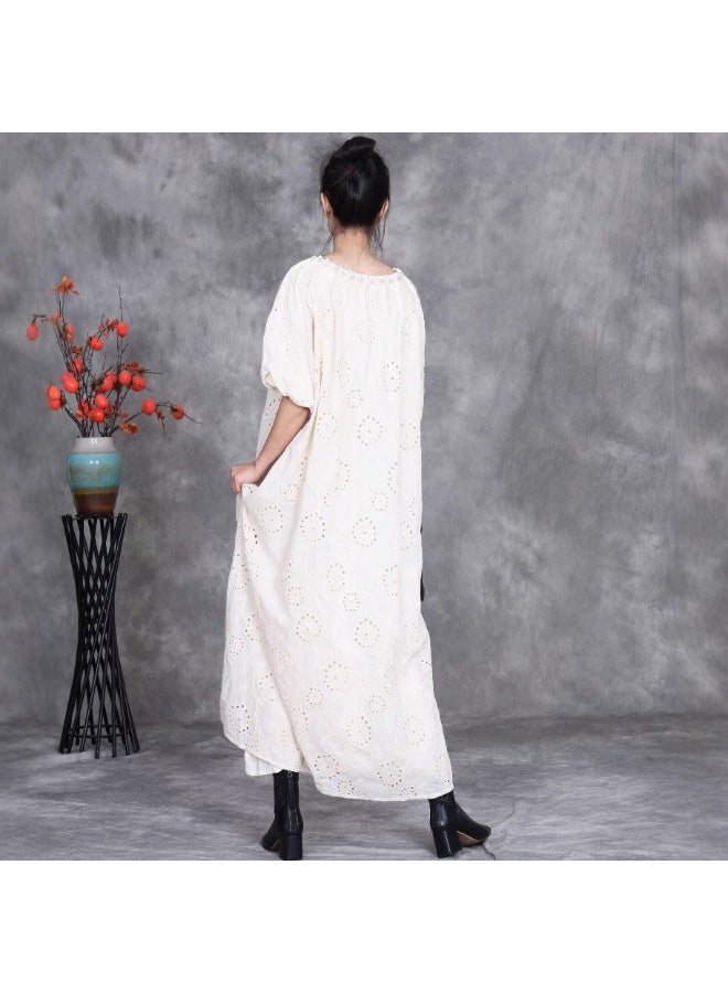 Loquat Elegant Embroidered Hollow-Out Dress - Image 2