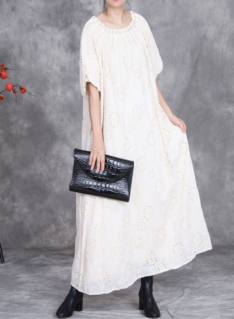 Loquat Elegant Embroidered Hollow-Out Dress - Image 1