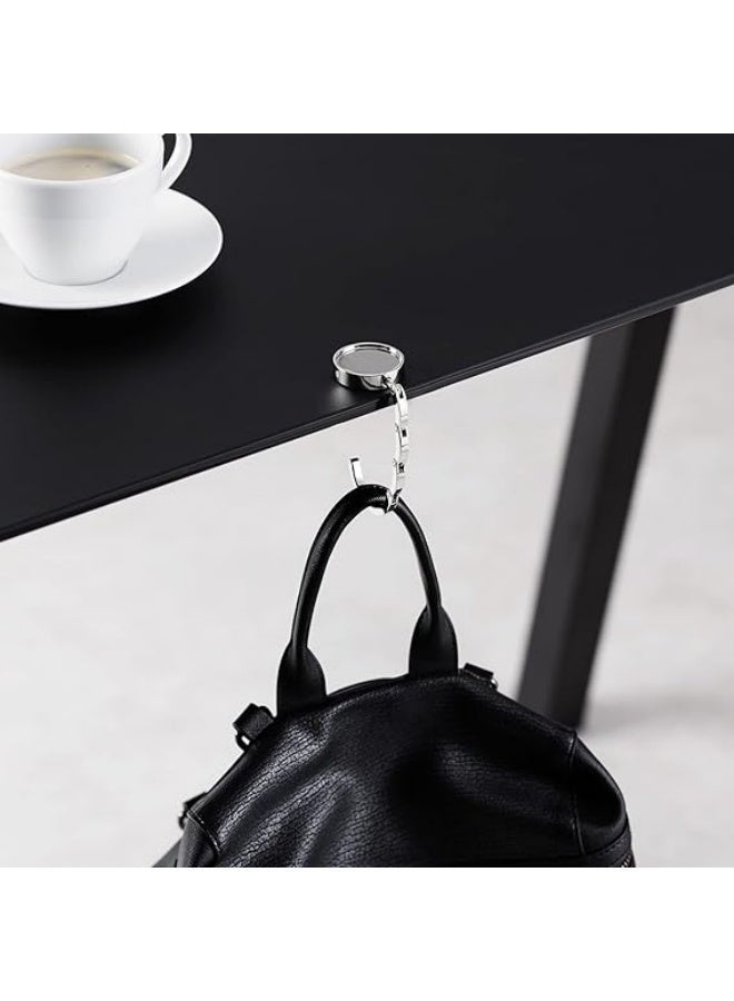 Convenient Folding Handbag Hooks for Tables -Portable Purse Hangers for Restaurants and Bars - Keep Your Bag Secure and Clean - Silver - Image 5